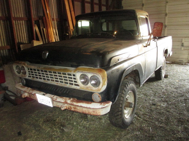 1958 black Ford F-250 pickup