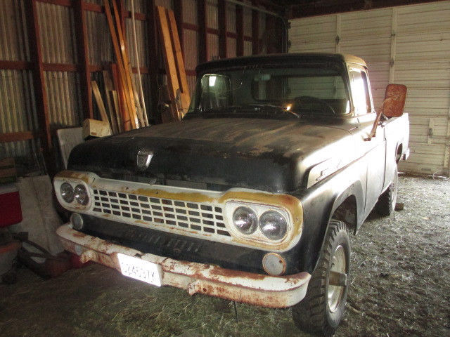 1958 black Ford F-250 pickup