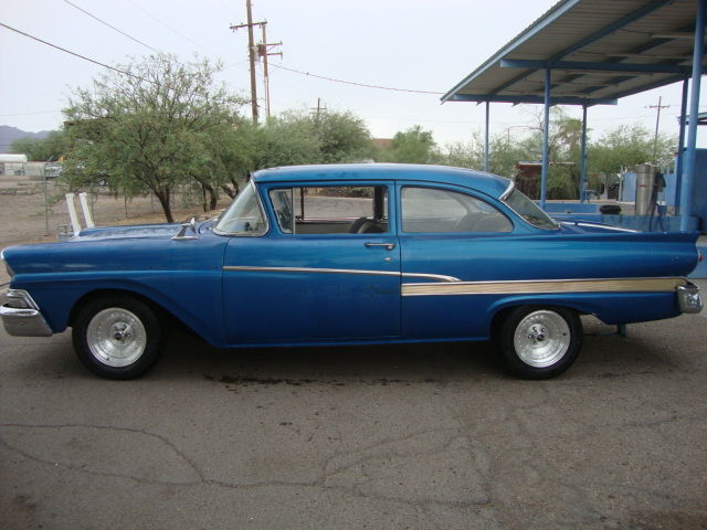 1958 Blue Ford Custom 300 Sedan