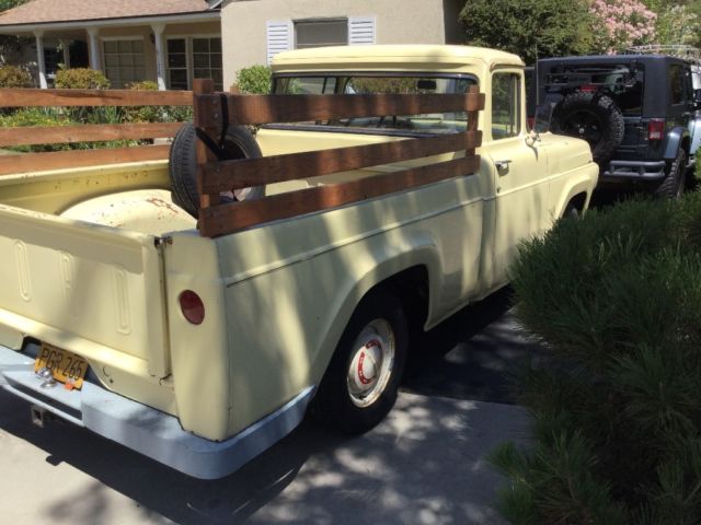 1958 Pale yellow Ford F-100 Standard
