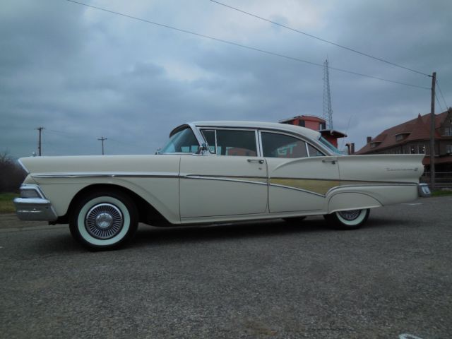 1958 White Ford Fairlane Sedan