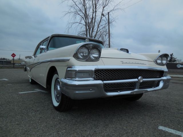 1958 White Ford Fairlane Sedan
