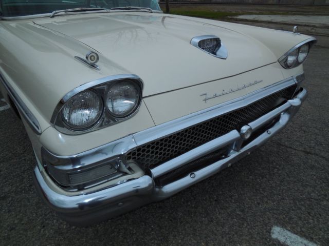 1958 White Ford Fairlane Sedan