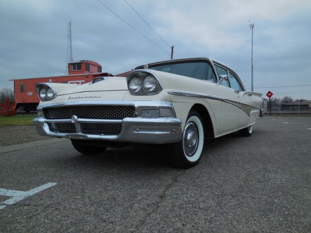 1958 White Ford Fairlane Sedan
