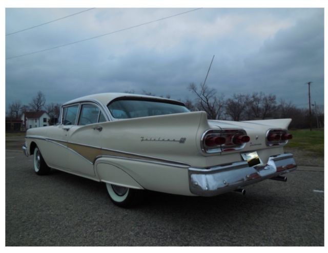 1958 White Ford Fairlane Sedan