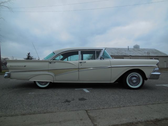 1958 White Ford Fairlane Sedan