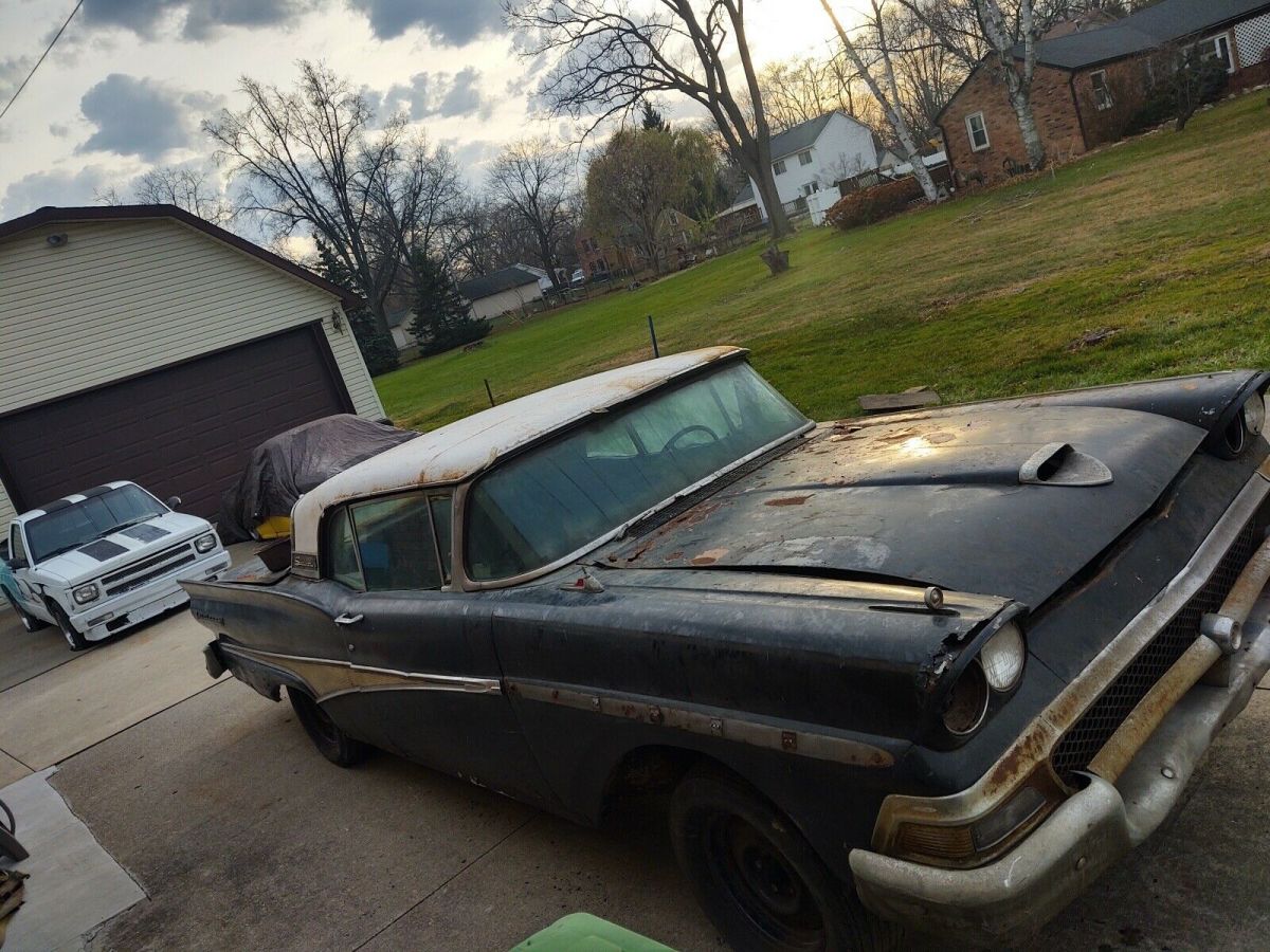 1958 Black Ford Skyliner Convertible