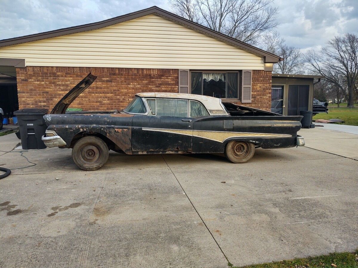 1958 Black Ford Skyliner Convertible