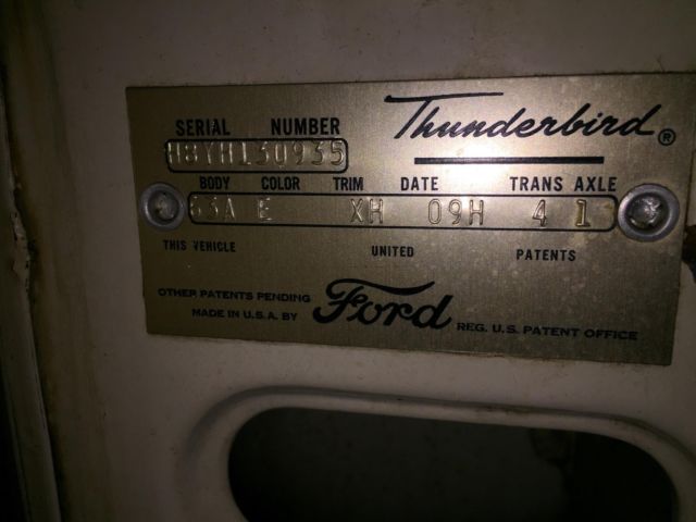 1958 White Ford Thunderbird Coupe