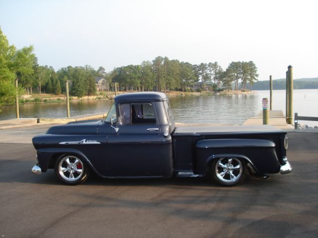 1958 Blue GMC Clone, as a Chevrolet Apache Crew Cab Pickup