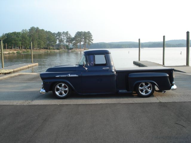 1958 Blue GMC Clone, as a Chevrolet Apache Crew Cab Pickup