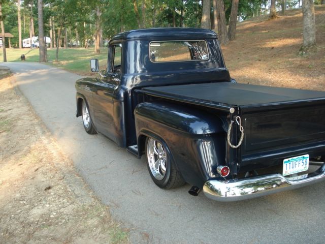 1958 Blue GMC Clone, as a Chevrolet Apache Crew Cab Pickup