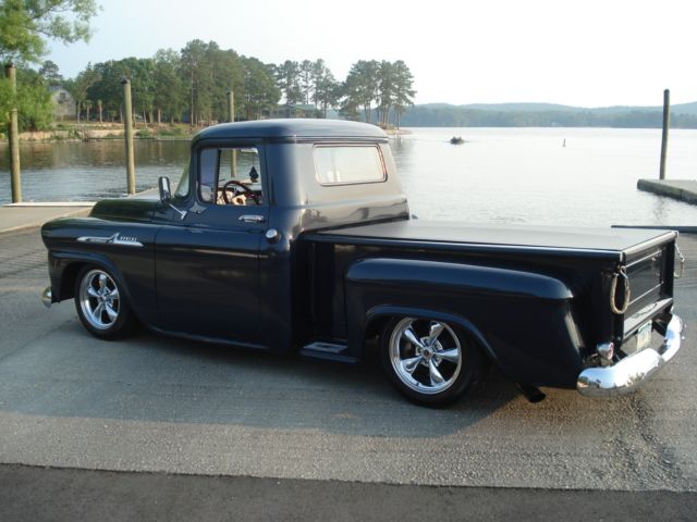 1958 Blue GMC Clone, as a Chevrolet Apache Crew Cab Pickup