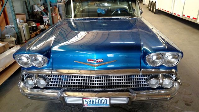 1958 Blue Chevrolet Impala Coupe