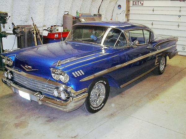 1958 Blue Chevrolet Impala Coupe