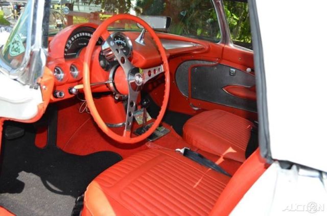 1958 White Chevrolet Corvette