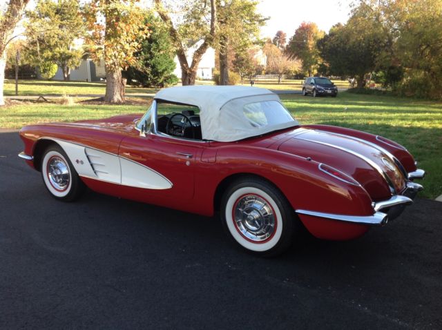 1958 Red Chevrolet Corvette Convertible