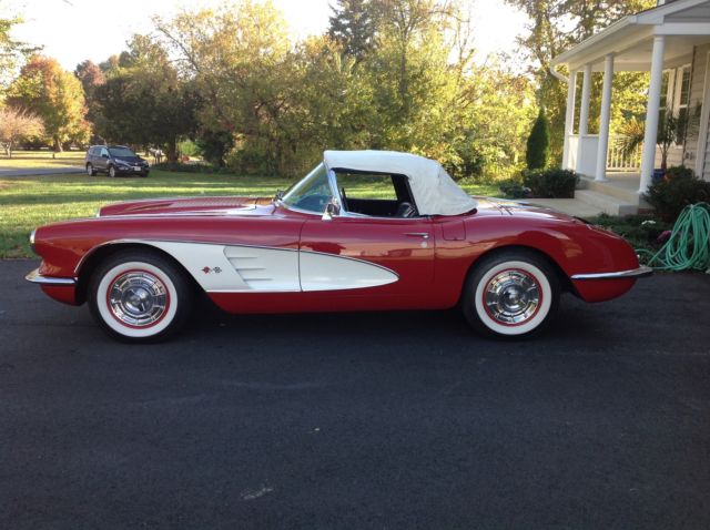 1958 Red Chevrolet Corvette Convertible
