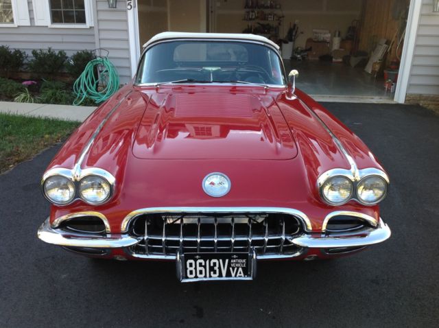 1958 Red Chevrolet Corvette Convertible