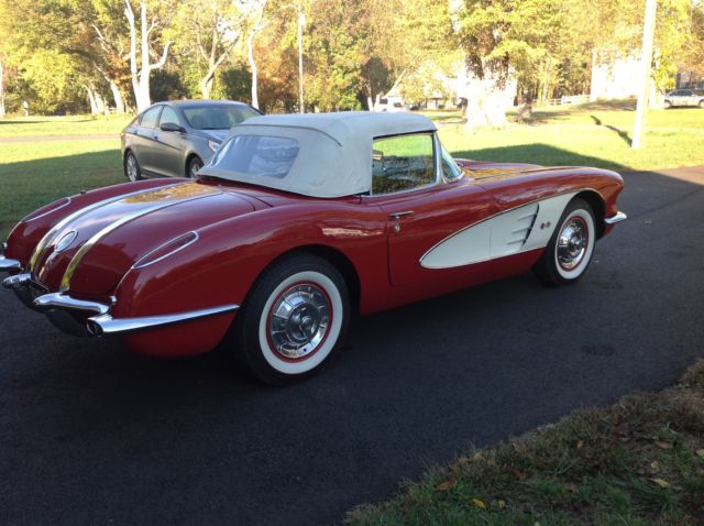 1958 Red Chevrolet Corvette Convertible