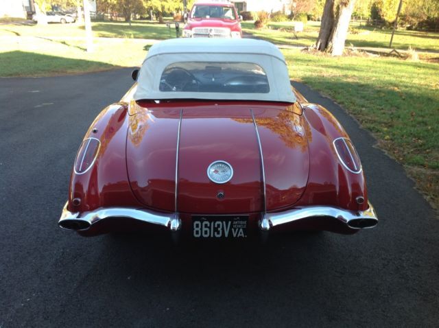 1958 Red Chevrolet Corvette Convertible
