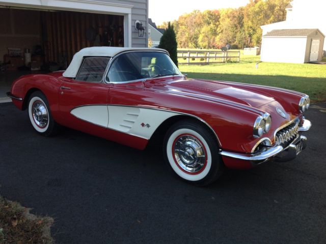1958 Red Chevrolet Corvette Convertible