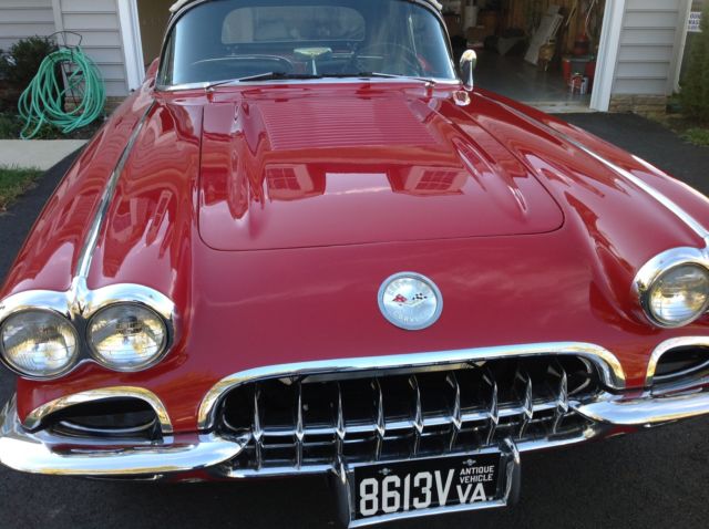 1958 Red Chevrolet Corvette Convertible