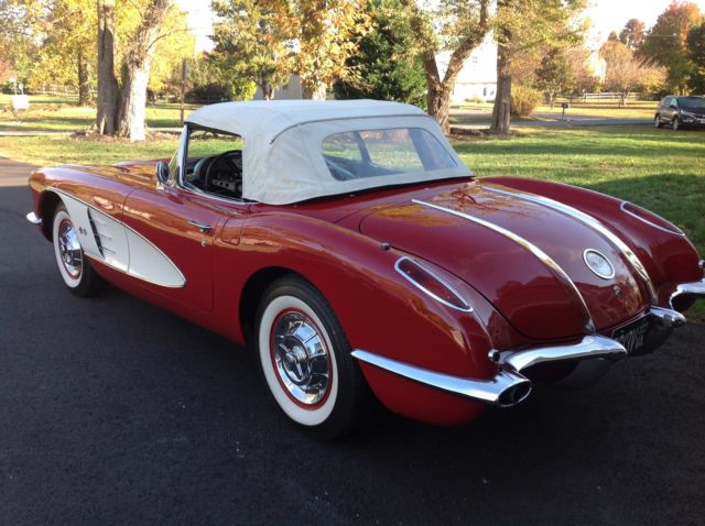 1958 Red Chevrolet Corvette Convertible