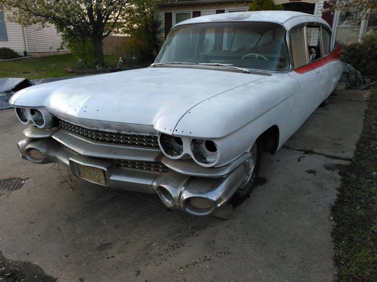 1959 White Cadillac Custom Coupe