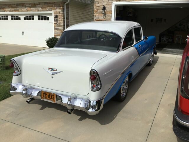 1956 Blue and White Chevrolet Bel Air/150/210 2 dr sedan