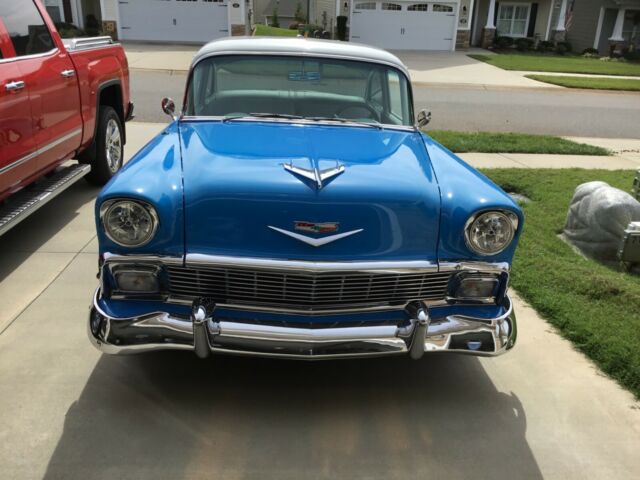 1956 Blue and White Chevrolet Bel Air/150/210 2 dr sedan