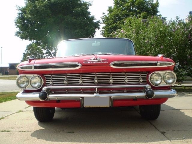 1959 Red Chevrolet Bel Air/150/210 Sedan