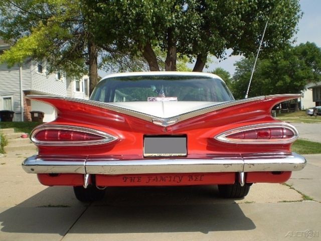 1959 Red Chevrolet Bel Air/150/210 Sedan