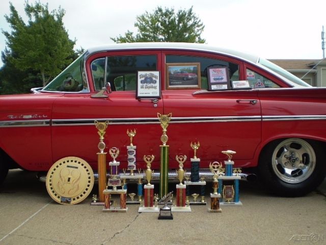 1959 Red Chevrolet Bel Air/150/210 Sedan