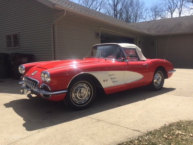 1959 Red Chevrolet Corvette Convertible