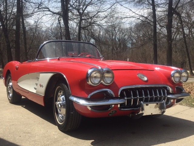 1959 Red Chevrolet Corvette Convertible