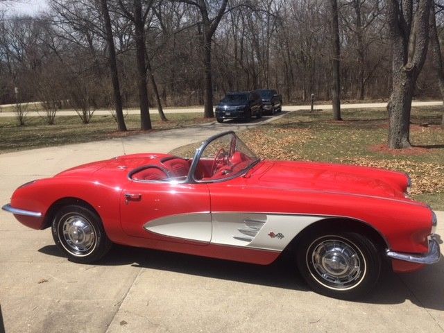 1959 Red Chevrolet Corvette Convertible