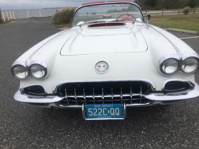1959 Ermine white and Roman red Chevrolet Corvette Convertible