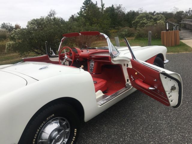 1959 Ermine white and Roman red Chevrolet Corvette Convertible