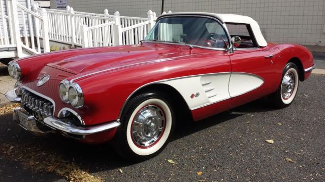 1959 Red Chevrolet Corvette Convertible