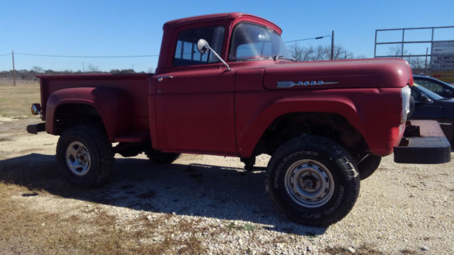 1959 Red Ford F-100 pickup