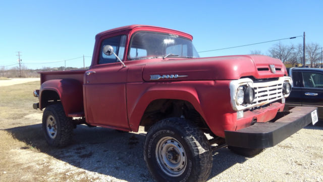 1959 Red Ford F-100 pickup