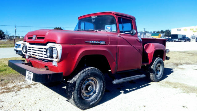 1959 Red Ford F-100 pickup