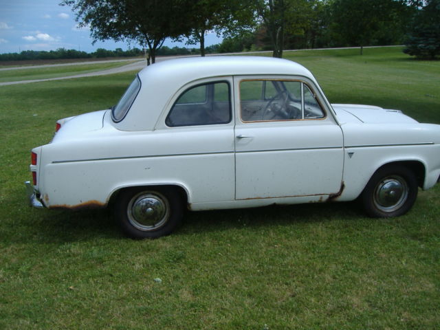 1959 white English Ford Anglia Coupe