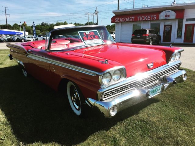1959 Red Ford Galaxie Convertible