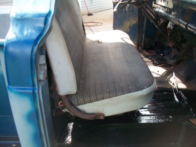 1959 White/Blue & gray primmer Ford F-100 Extended Crew Cab Pickup