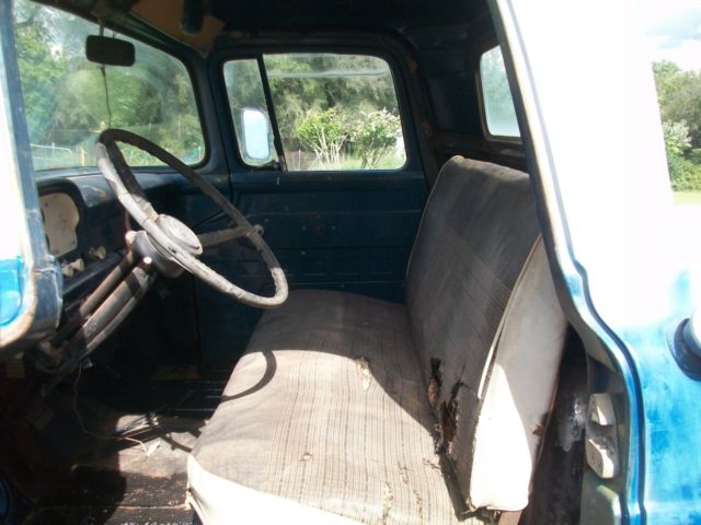 1959 White/Blue & gray primmer Ford F-100 Extended Crew Cab Pickup