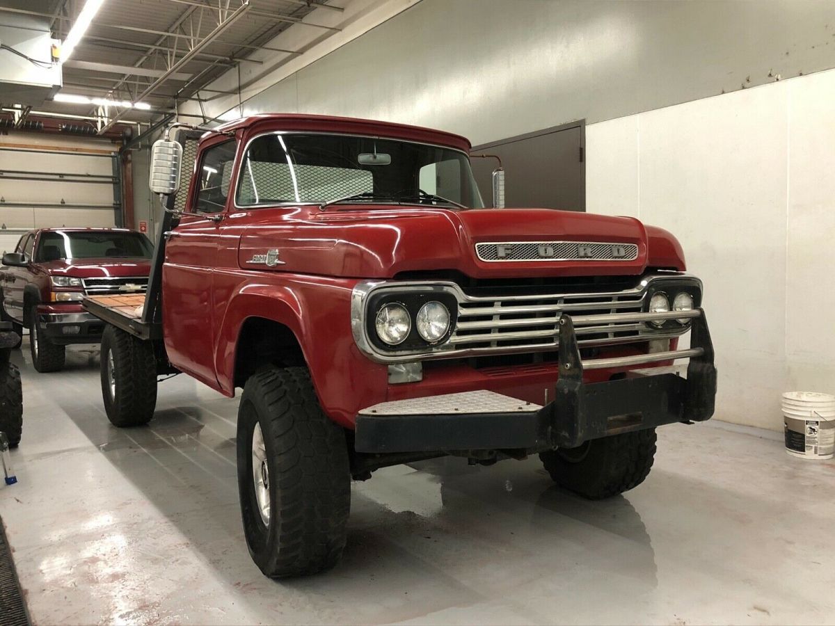 1959 Red Ford F-250 Standard Cab Pickup