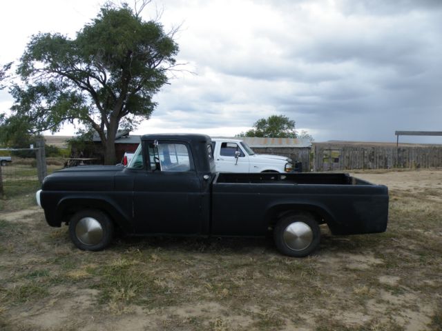 1959 Black Ford F-100 Extended Crew Cab Pickup