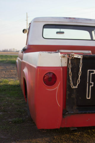 1959 Red Ford F-100 Standard Cab Pickup